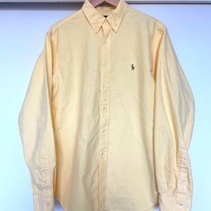 Ralph Lauren Yellow Classic Oxford Long Sleeve Button Down - Large